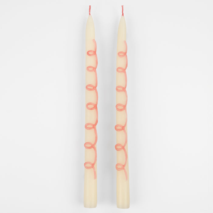 Pink Swirl Taper Candles - Candles by Carlyle Avenue