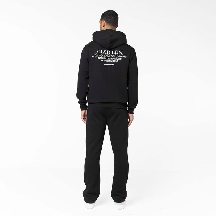 Premium Luxe Open Hem Tracksuit | Black