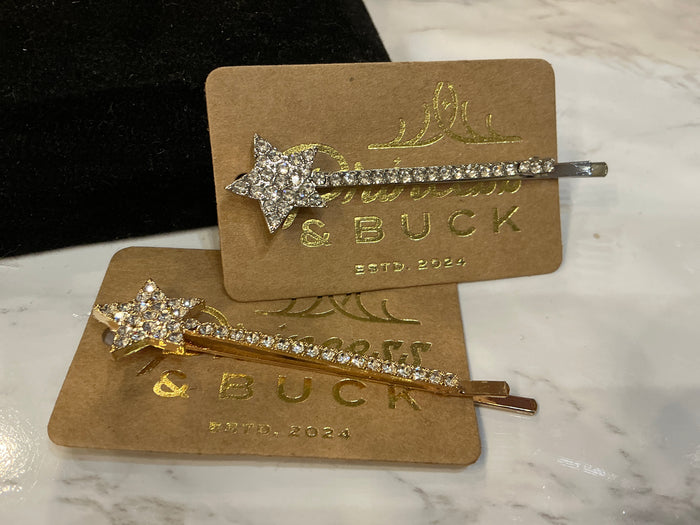 Joia rhinestone stars hairclip featuring sparkling star-shaped rhinestone design for elegant hair styling.