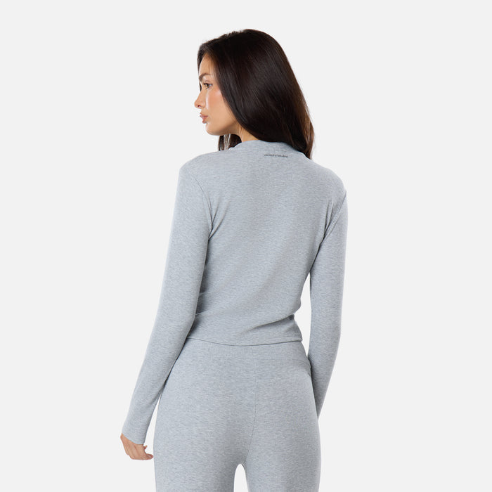 Ribbed Open Hem Set | Grey Marl