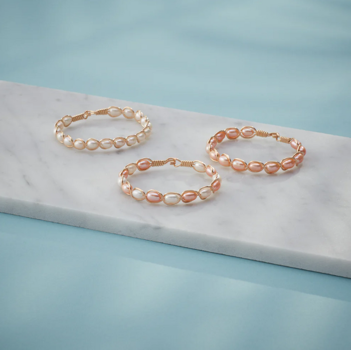 Ronaldo Natural Charm Silver with Pink/White Pearls Bracelet Bracelets in at Wrapsody