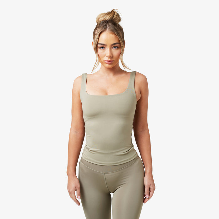 Second Skin Square Neck Vest | Olive