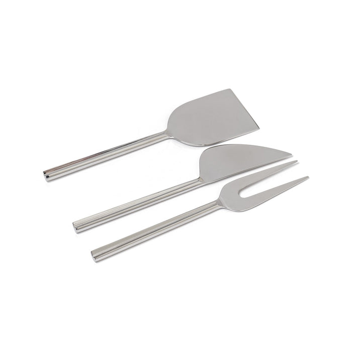 Set of 3 Modern Cheese Knife Set - Polished Steel - Cheese Knives by Carlyle Avenue