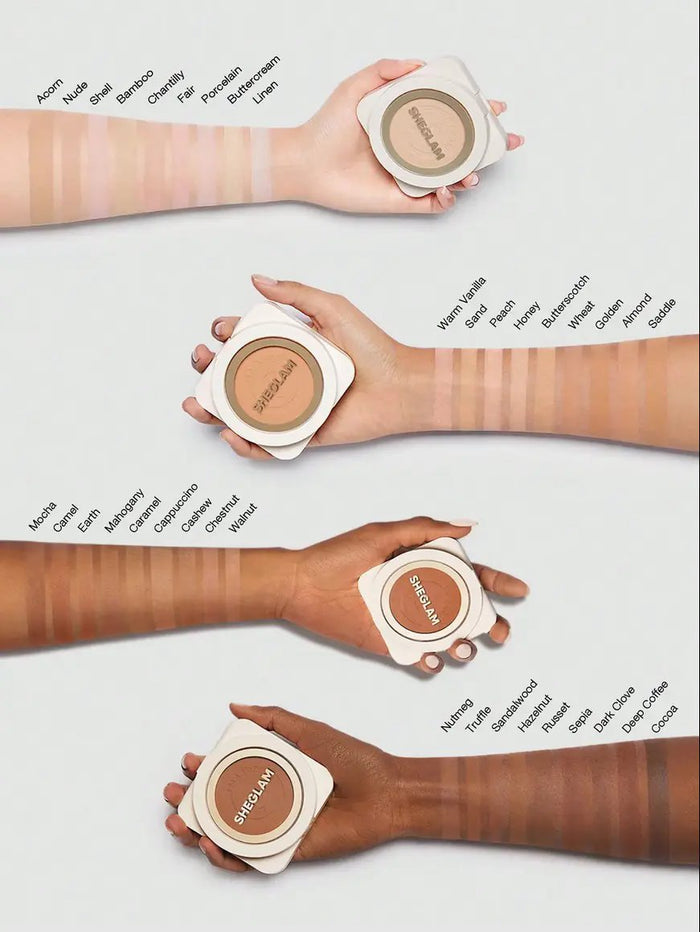 Sheglam Skin-Focus High Coverage Powder Foundation -Sand