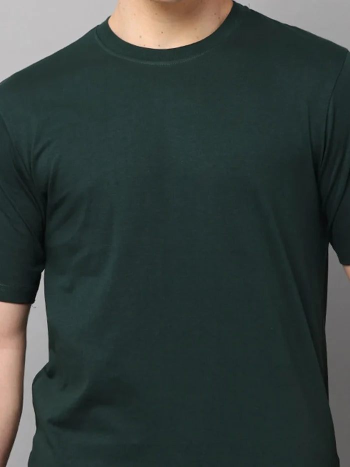 Silisoul Olive Regular Fit Cotton Short Sleeves T-Shirt