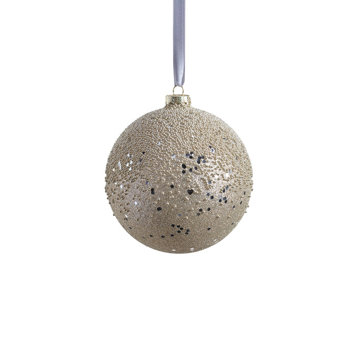 Silver Beaded Glass Ornament - Silver (Single) - Ornaments by Carlyle Avenue