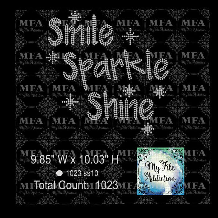 Smile Sparkle Shine Rhinestone Digital Download File - My File Addiction