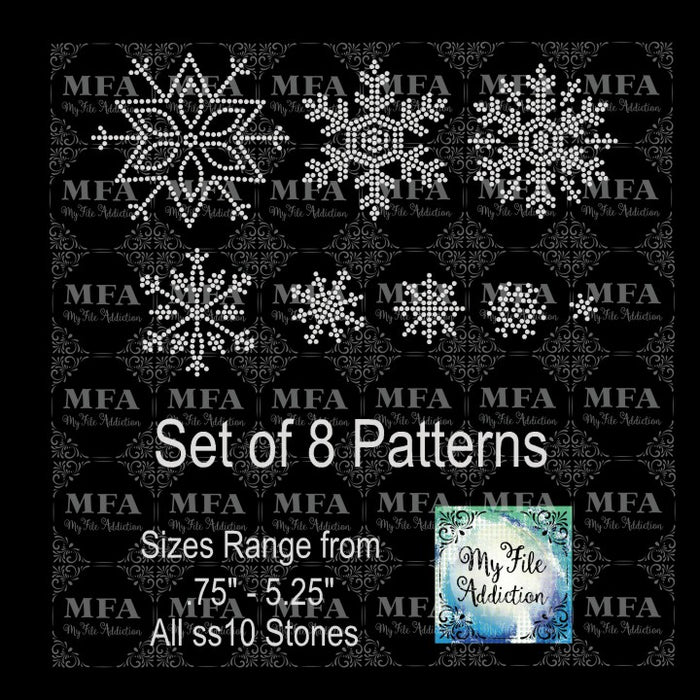 Snowflake Set Rhinestone Digital Download File - My File Addiction
