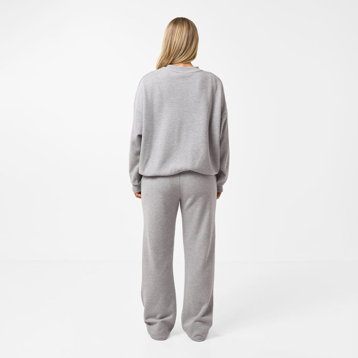 Soft Knit Wide Leg Pant I Grey Marl