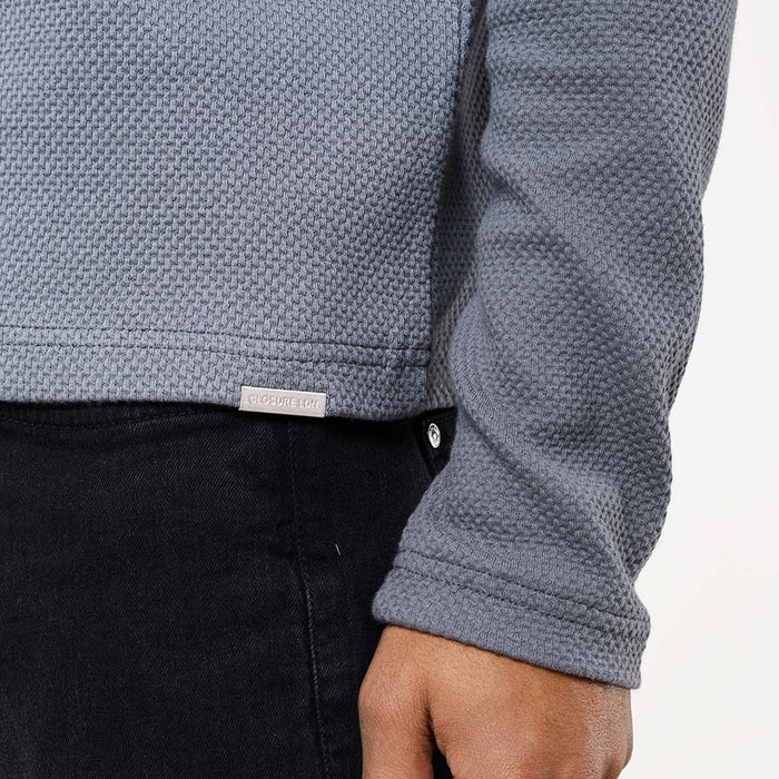 Textured Full Zip Overshirt | Mid Grey