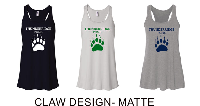Thunder Ridge Poms Ladies Flowy Tank- 3 Colors