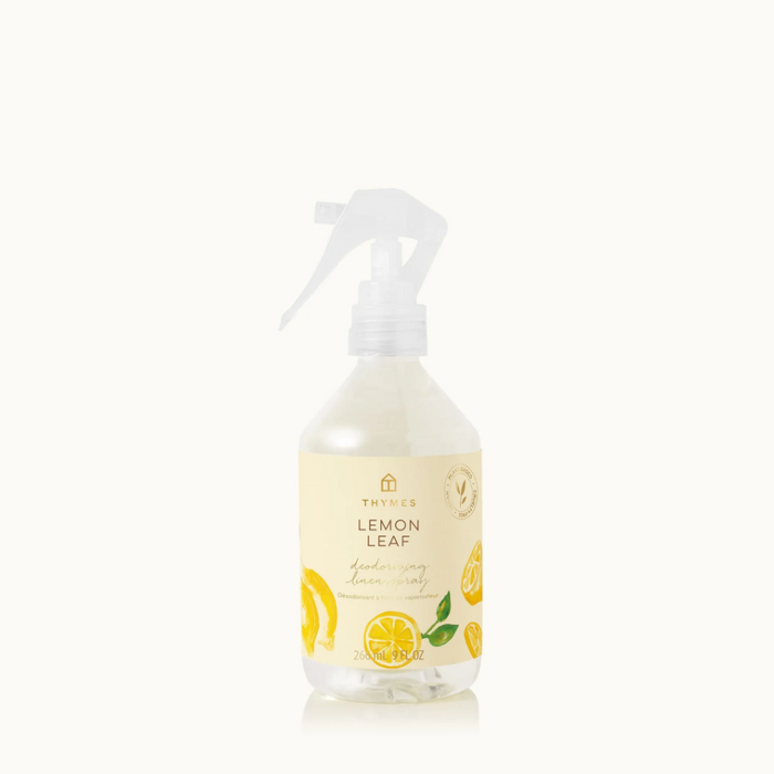 Thymes Deodorizing Linen Spray - Multiple Scents Home Care in Lemon Leaf at Wrapsody
