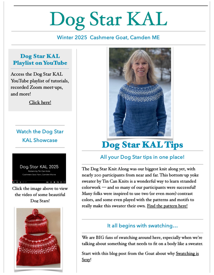 Tips from the Dog Star Knit Along— FREE with purchase!