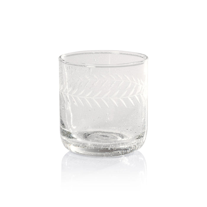 Tuscan Handmade Etched Glass Tumbler - Set of 4 - Drinkware by Carlyle Avenue