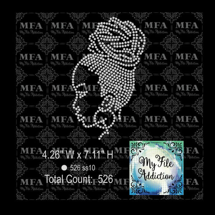 Woman with Updo Rhinestone Digital Download File - My File Addiction