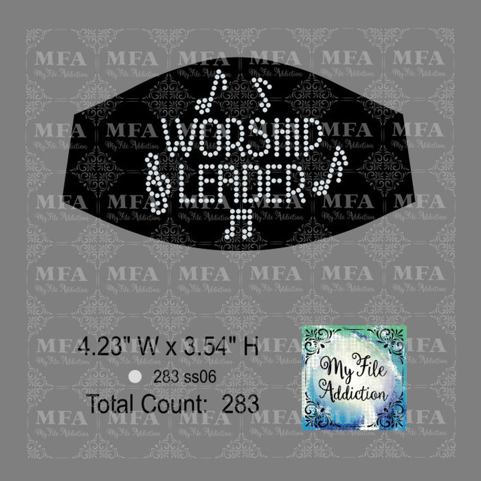 Worship Leader Small Rhinestone Digital Download File - My File Addiction