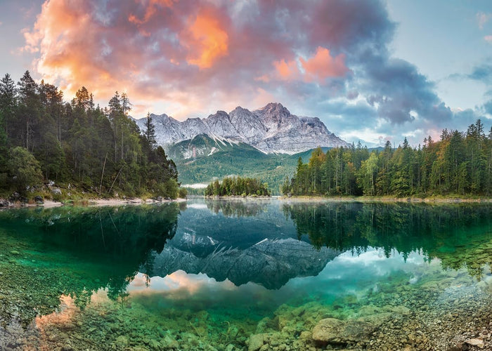 1000 Piece Jigsaw Puzzle - Eibsee Lake, Zugspitze, Germany | Ravensburger
