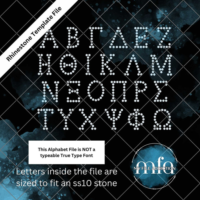 1.17 Inch Greek Letters Rhinestone Template File