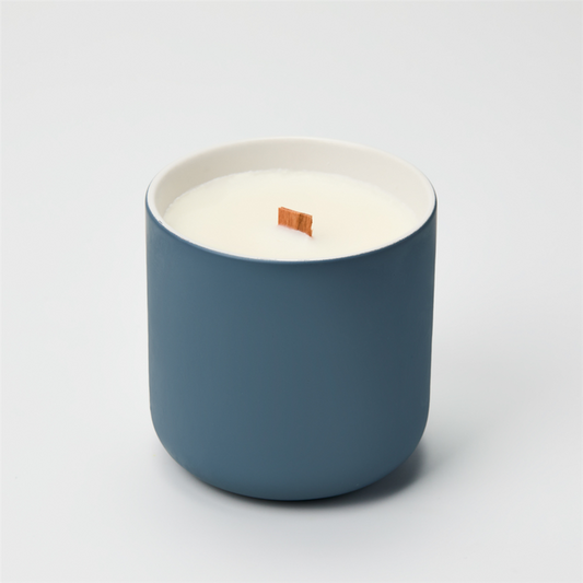 12 oz Teal Gray Ceramic Candle Jar
