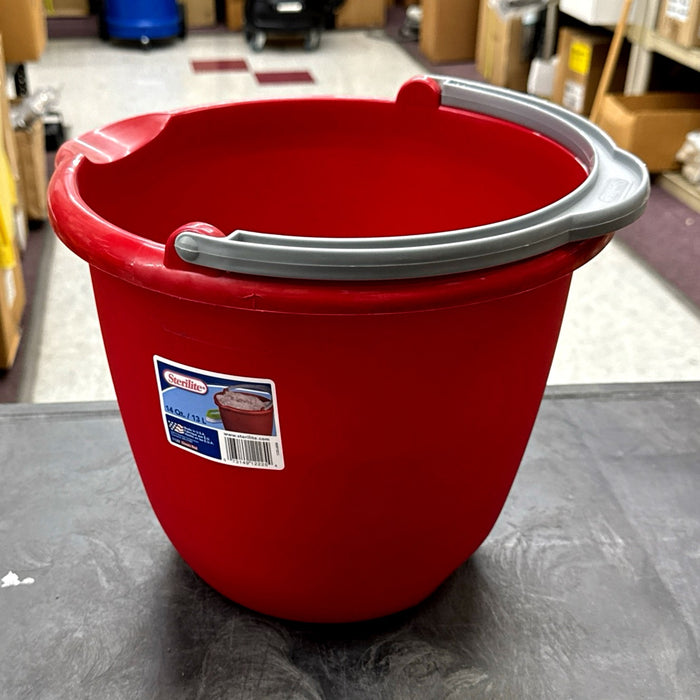 14qt RED PLASTIC BUCKET / PAIL