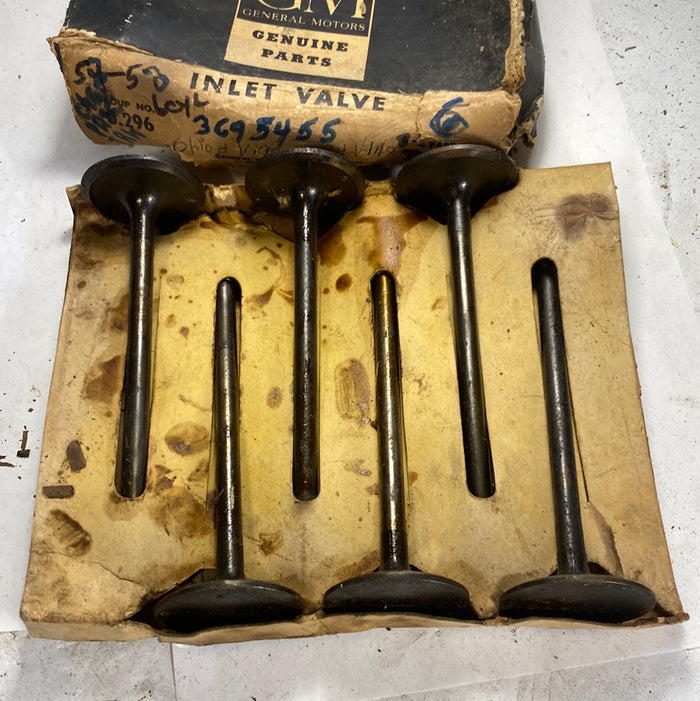 1954-1958 Chevrolet 6 cylinder intake valves x6 NOS 3695455