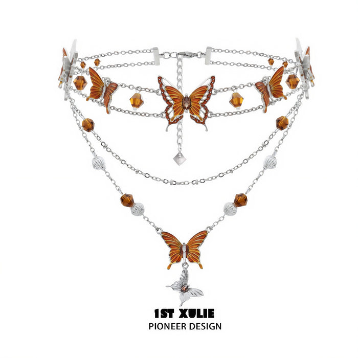 1STXULIE Desolate Rebirth Collection Niche Gothic Choker Necklace T4738
