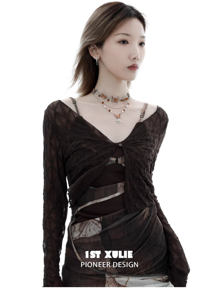 1STXULIE Desolate Rebirth Collection Niche Gothic Choker Necklace T4738
