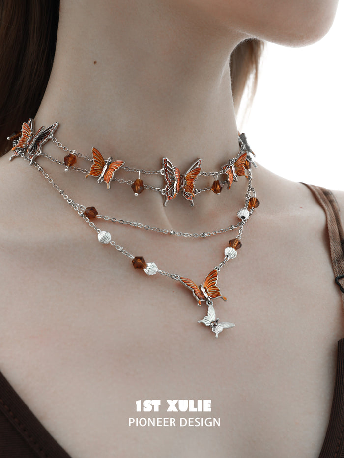 1STXULIE Desolate Rebirth Collection Niche Gothic Choker Necklace T4738