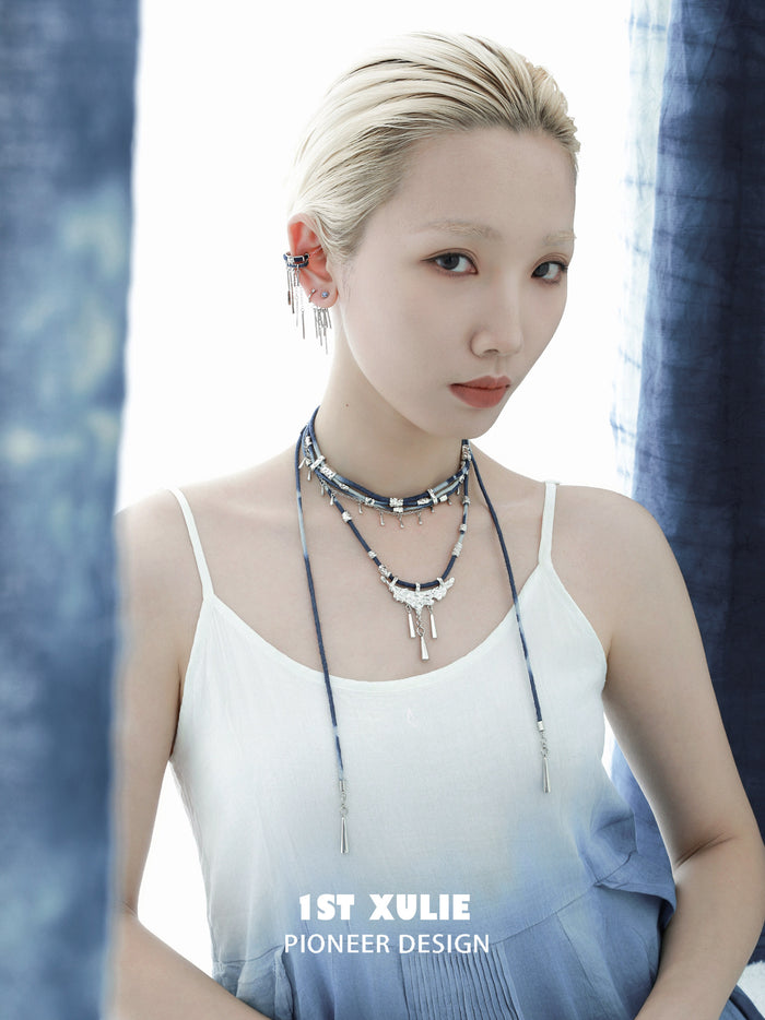 1STXULIE Superior Miao-style Braided Cord Necklace T5818