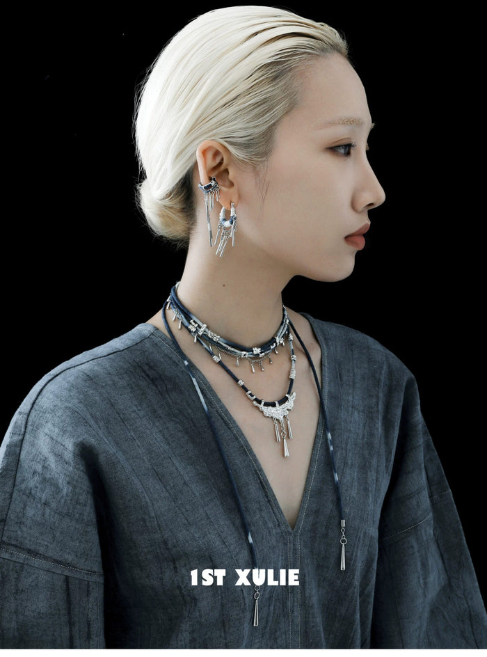 1STXULIE Superior Miao-style Braided Cord Necklace T5818