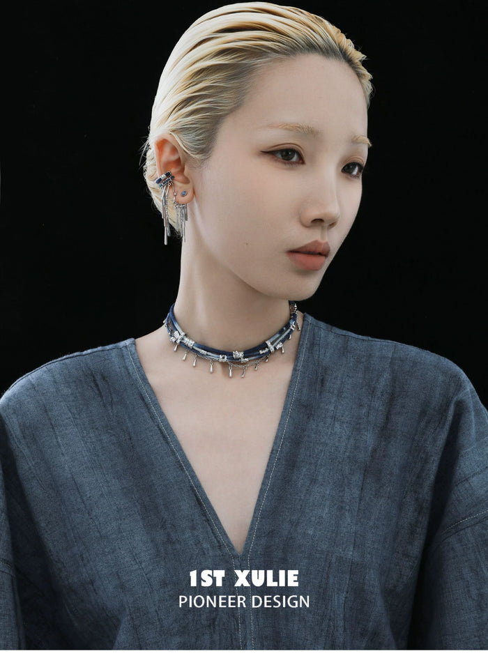 1STXULIE Superior Miao-style Braided Cord Necklace T5818