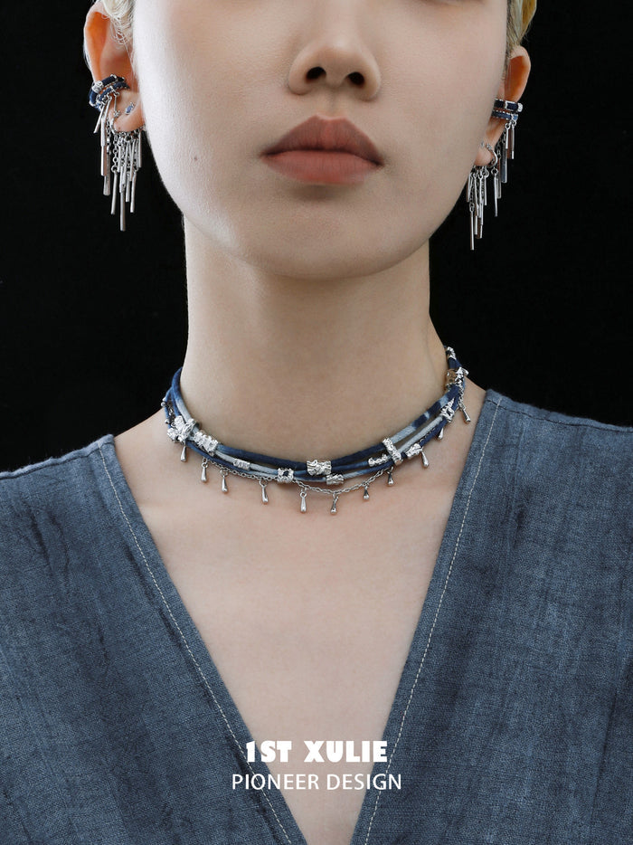 1STXULIE Superior Miao-style Braided Cord Necklace T5818