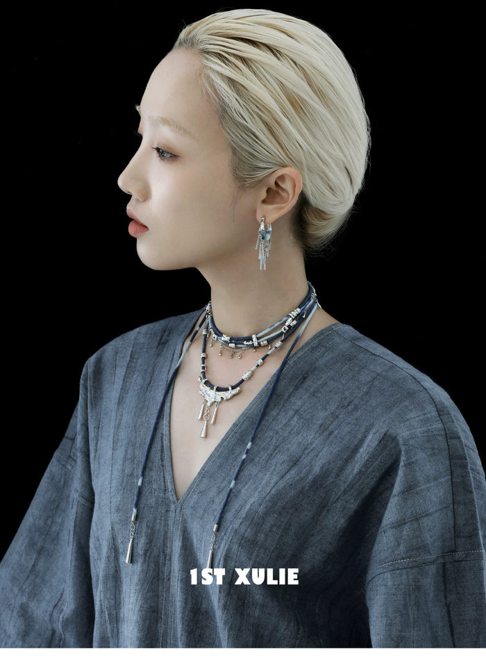 1STXULIE Superior Miao-style Braided Cord Necklace T5818
