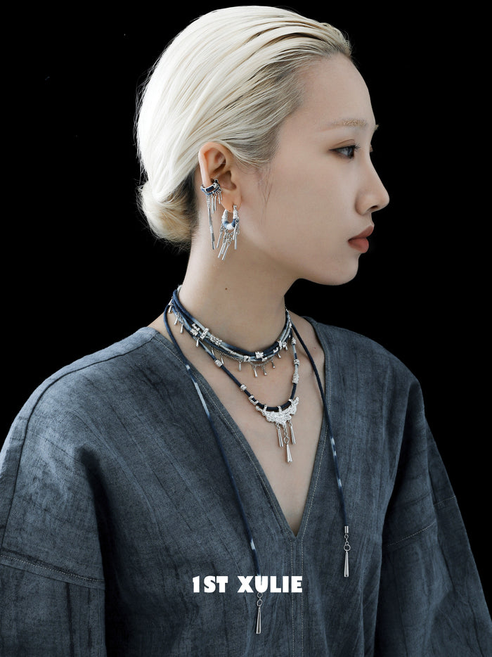 1STXULIE Superior Miao-style Niche Tassel Earrings T5823