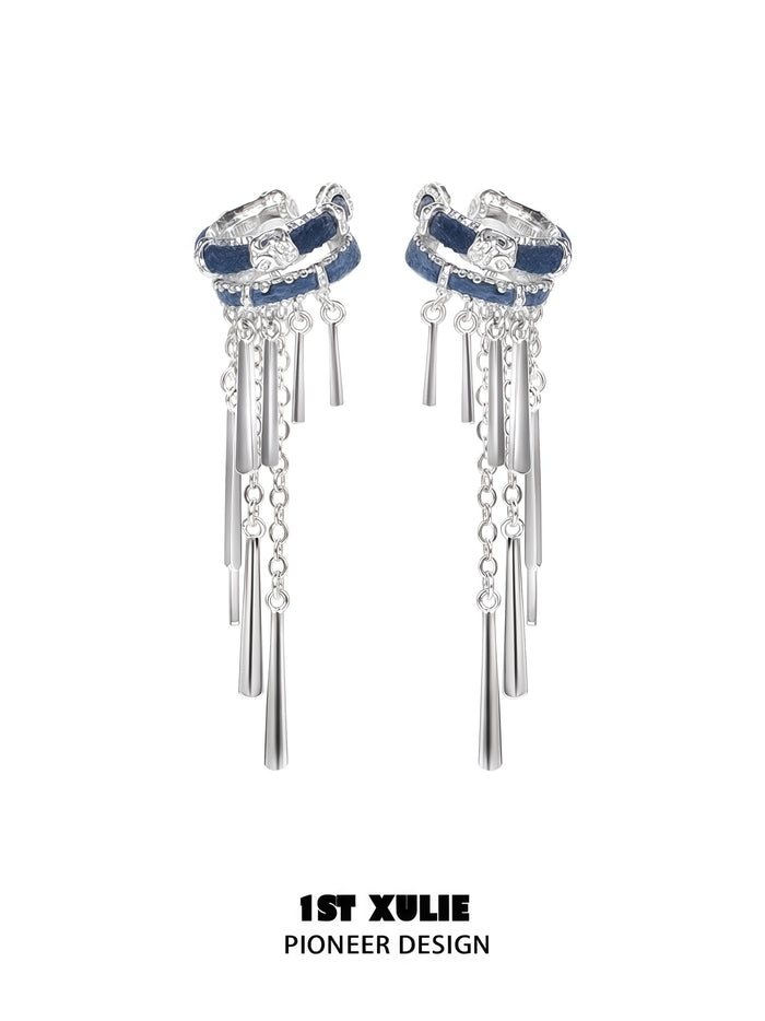 1STXULIE Superior Miao-style Niche Tassel Earrings T5823