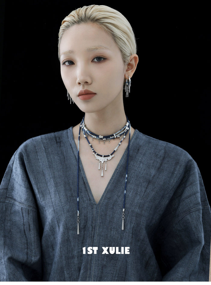 1STXULIE Superior Miao-style Niche Tassel Earrings T5825