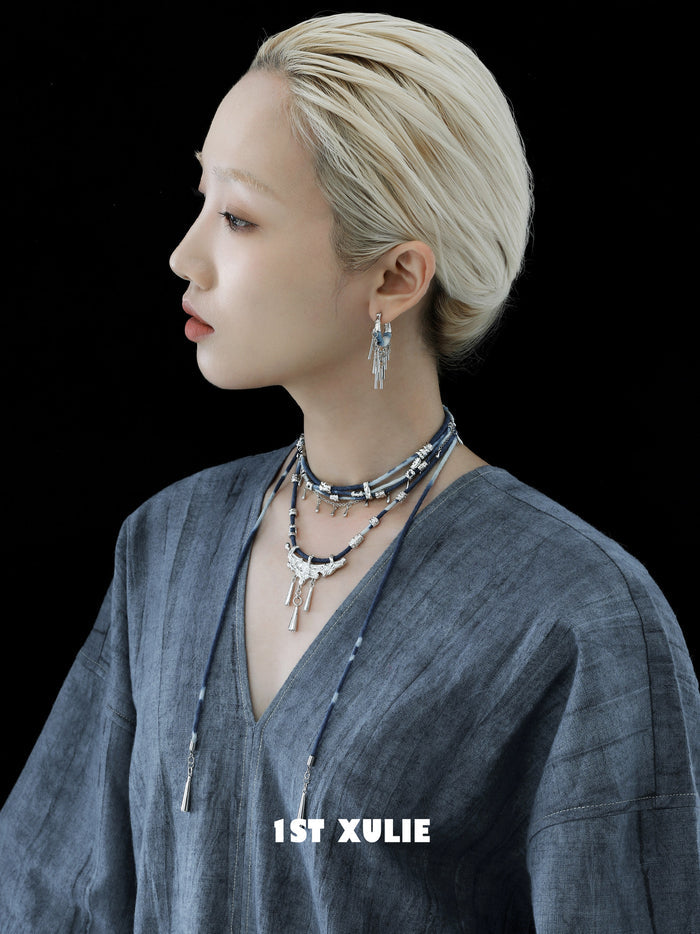 1STXULIE Superior Miao-style Niche Tassel Earrings T5825