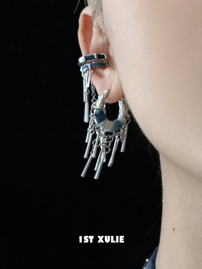 1STXULIE Superior Miao-style Niche Tassel Earrings T5825