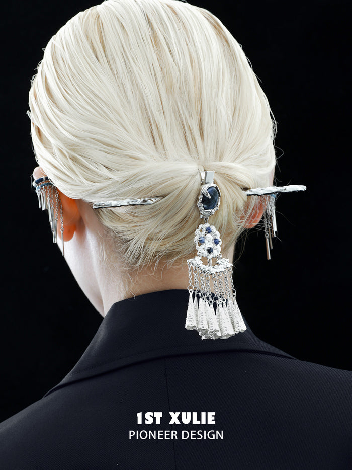 1STXULIE Superior Miao-style Tassel Hairpin Hair Stick T5815