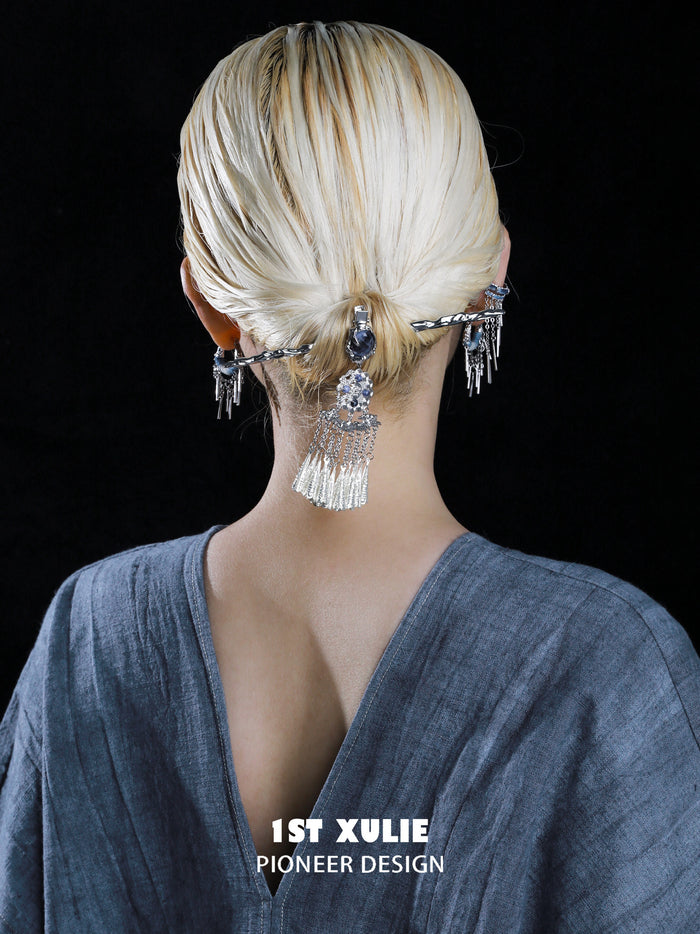 1STXULIE Superior Miao-style Tassel Hairpin Hair Stick T5815