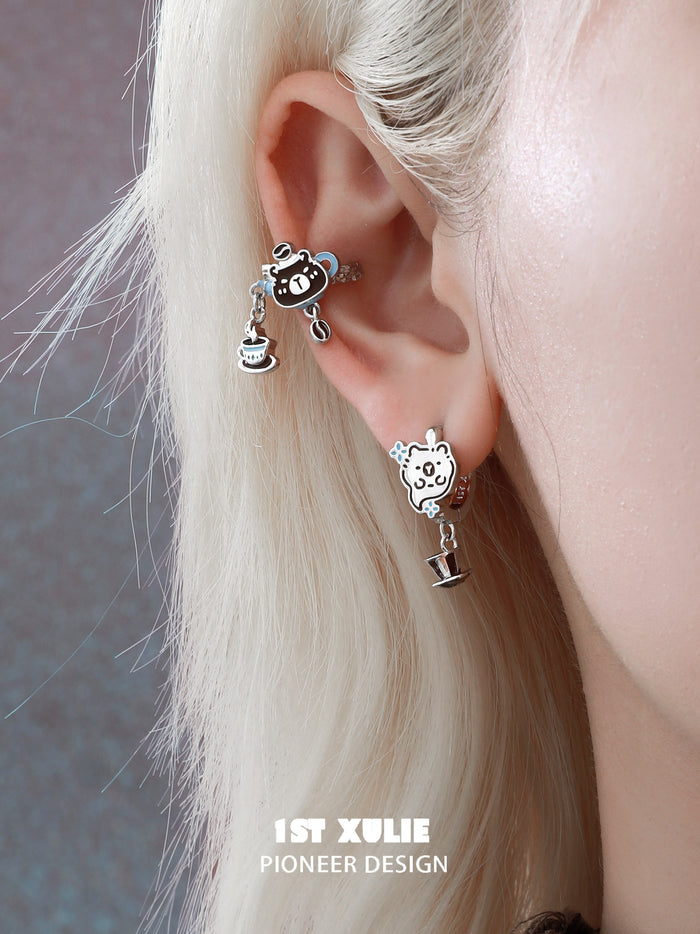 1STXULIE Superior Niche Capybara Clip-on Earrings T5846