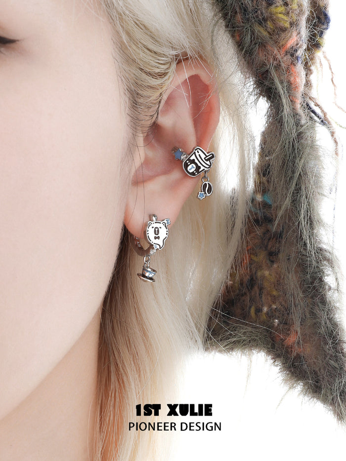 1STXULIE Superior Niche Capybara Clip-on Earrings T5846