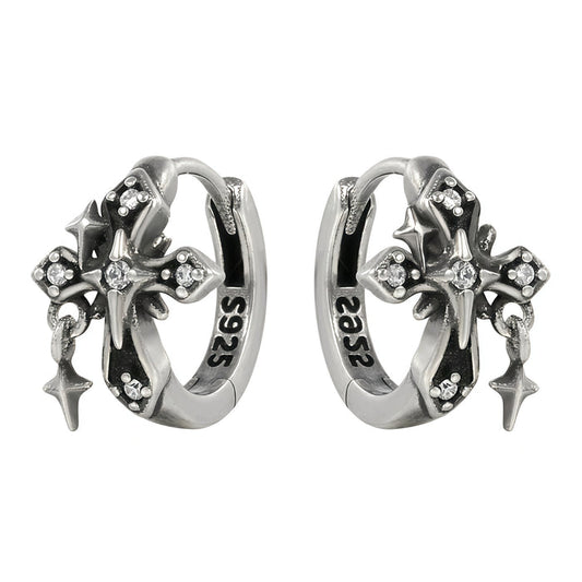 1STXULIE Superior Niche Iris Collection Cross-shaped Earring Back T5879