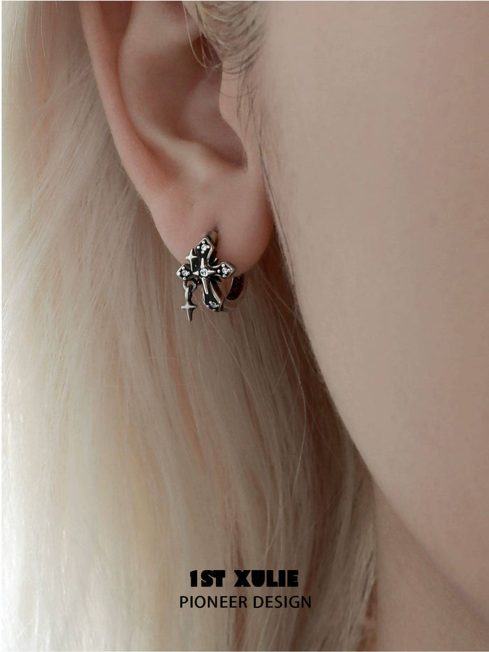 1STXULIE Superior Niche Iris Collection Cross-shaped Earring Back T5879