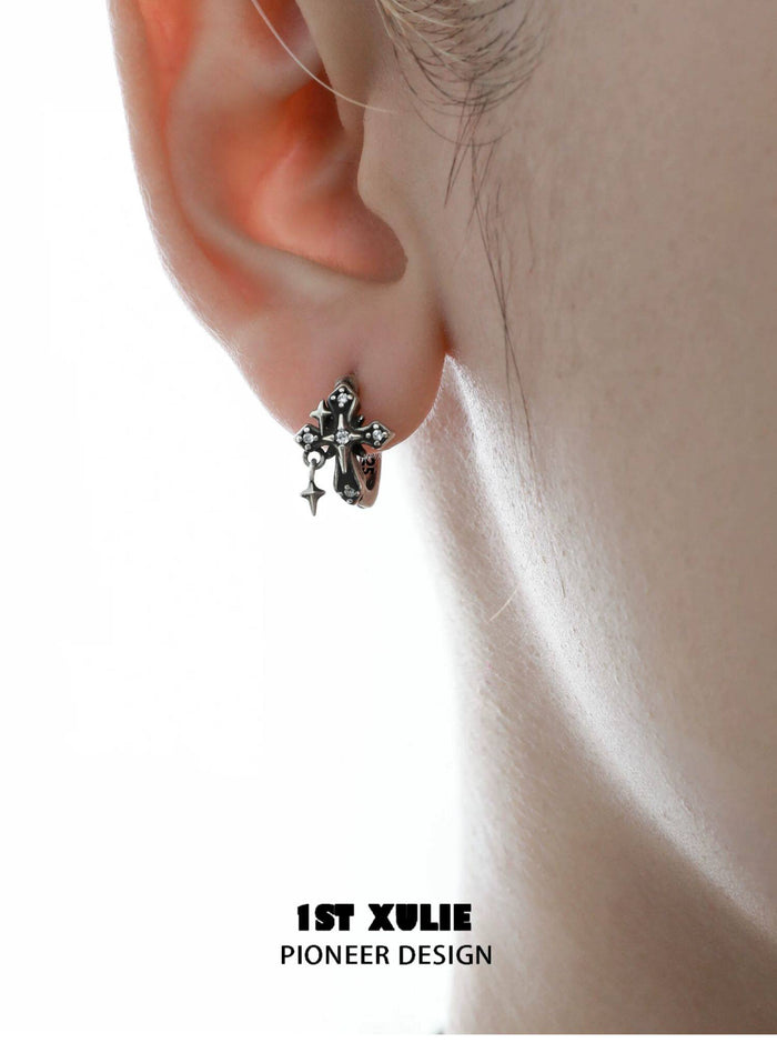 1STXULIE Superior Niche Iris Collection Cross-shaped Earring Back T5879