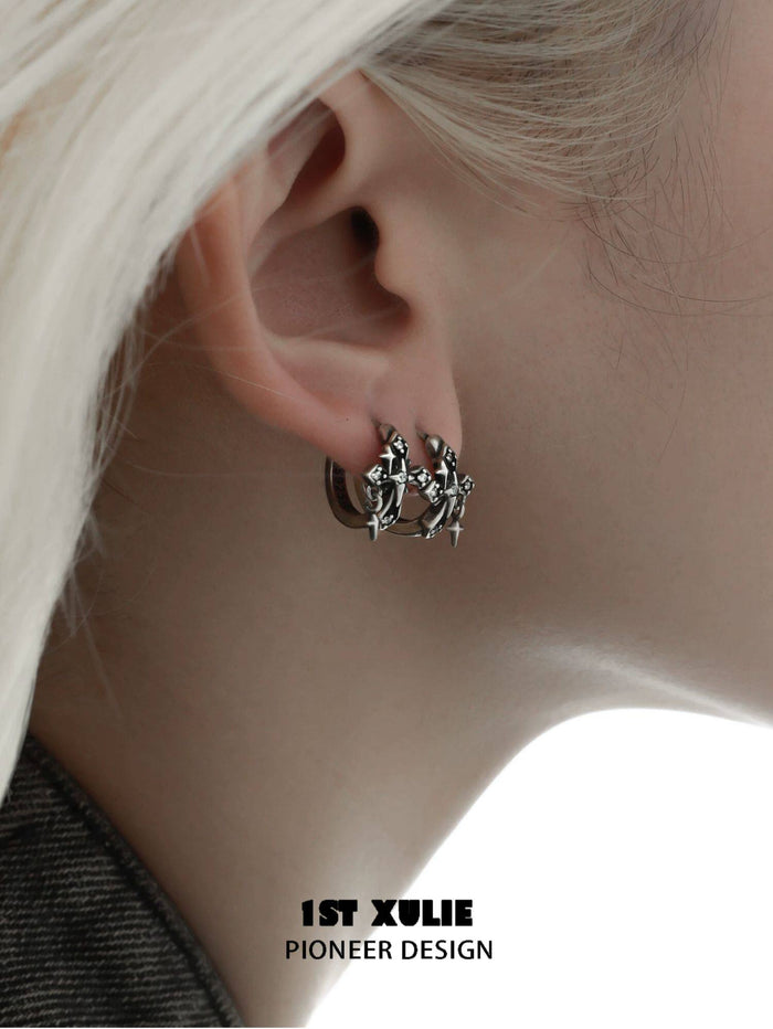 1STXULIE Superior Niche Iris Collection Cross-shaped Earring Back T5879