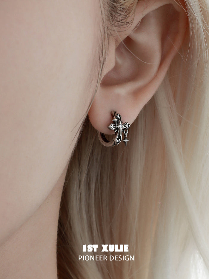 1STXULIE Superior Niche Iris Collection Cross-shaped Earring Back T5879
