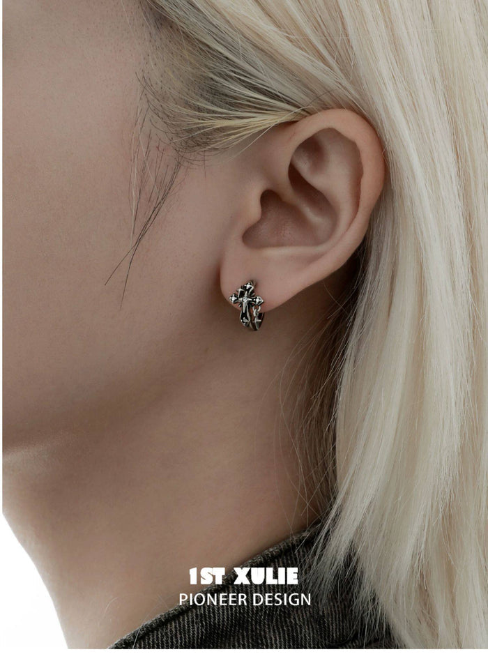 1STXULIE Superior Niche Iris Collection Cross-shaped Earring Back T5879