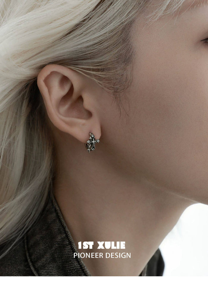 1STXULIE Superior Niche Iris Collection Cross-shaped Earring Back T5879