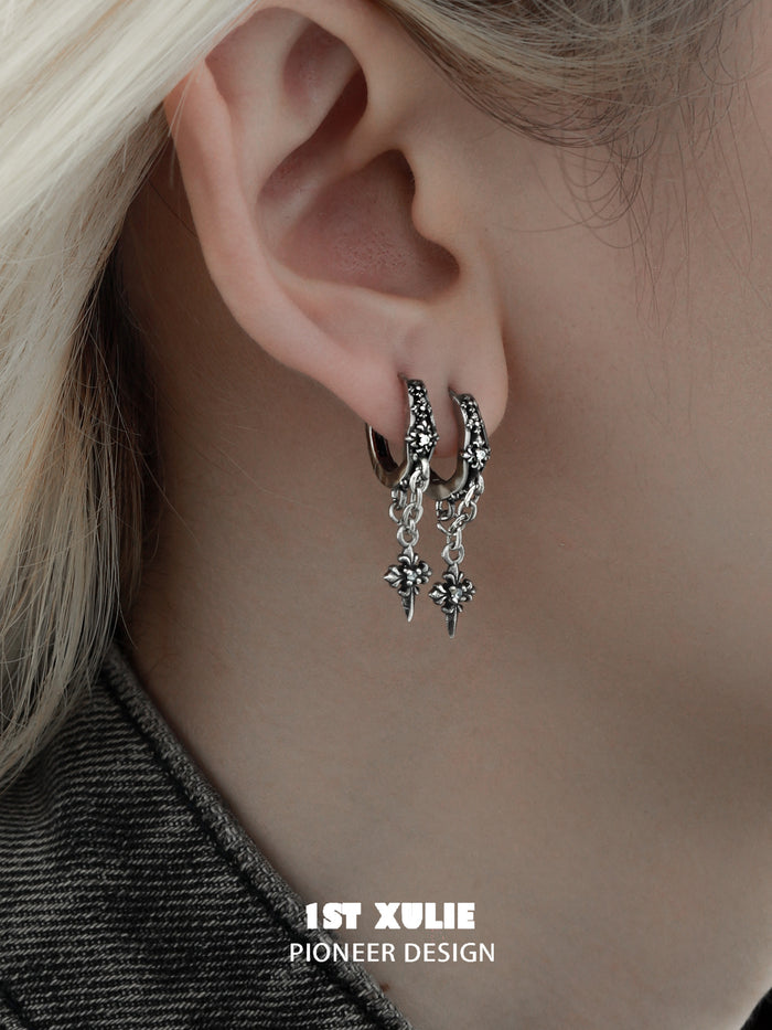 1STXULIE Superior Niche Iris Collection Cross-shaped Earring Back T5880